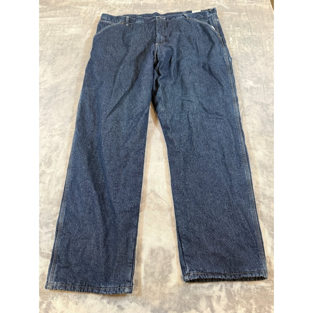 Wrangler Men's 40x32 Lined Carpenter Jeans Fleece Lined Workwear Dark Wash